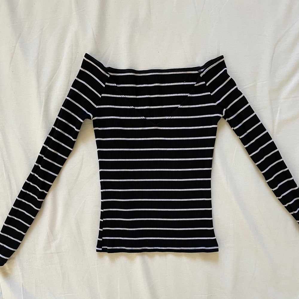 Reformation Moraine Off the Shoulder Striped Top
